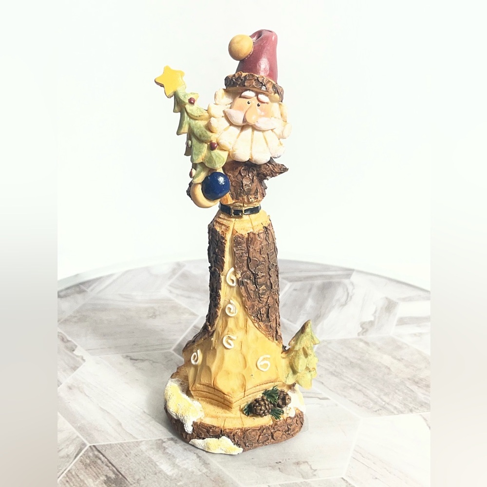 Northwood Carved Fig Santa Christmas Figurine Rustic 9”